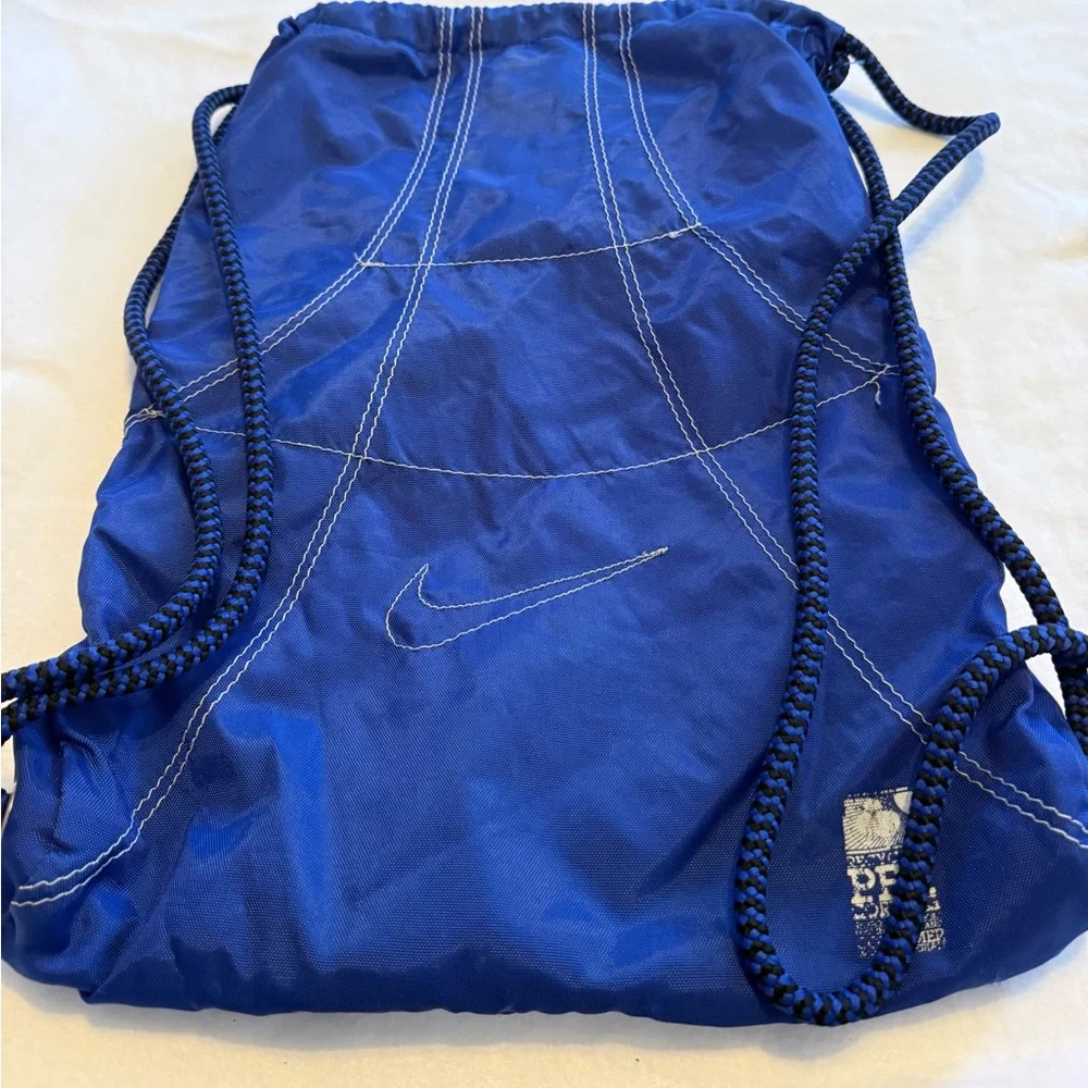 Nike Blue and Gray Drawstring Gym Sack Backpack Athletic Bag